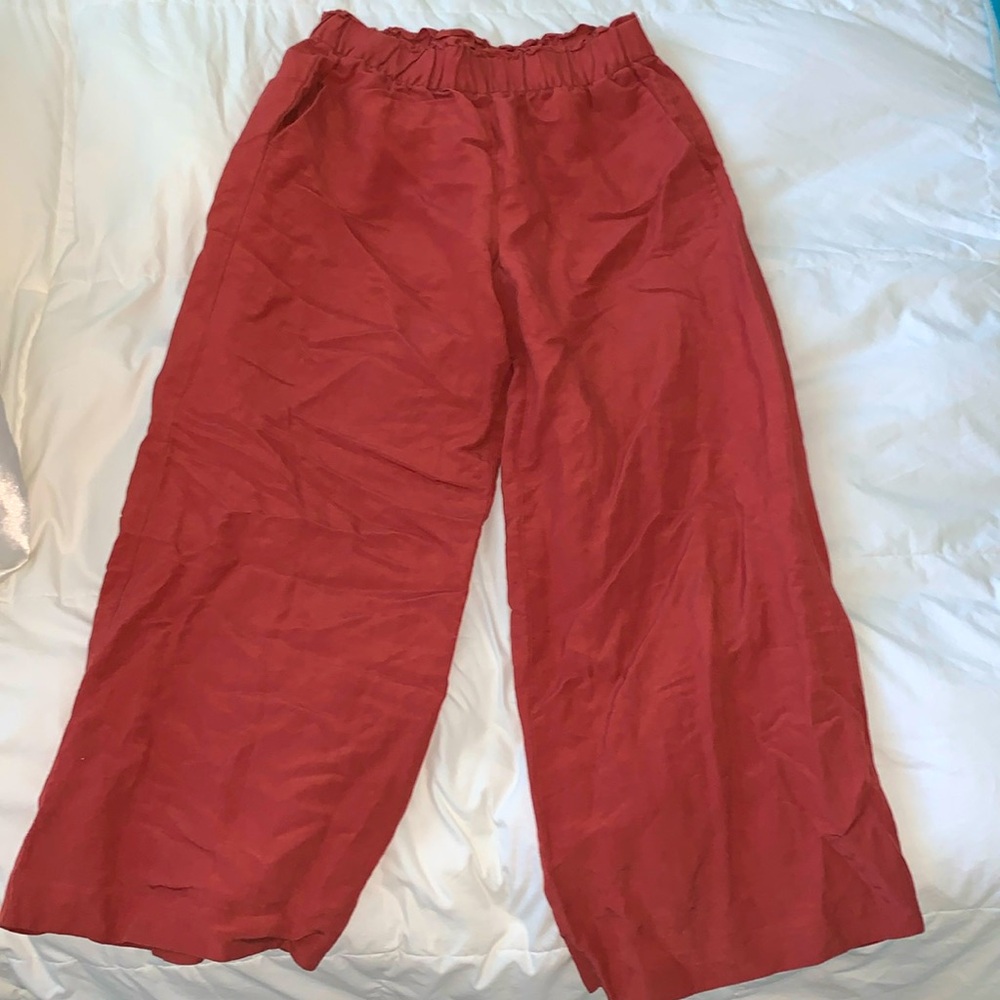 ANN TAYLOR - Petite Linen Blend Wide Leg Trouser Pant - Size MP